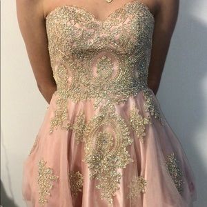 Rose Gold Short Cocktail Dress